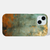 Coques Case-Mate iPhone Patina de cuivre métallique rustique (Verso (horizontal))