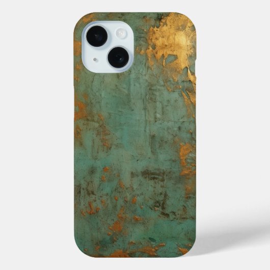 Coques Case-Mate iPhone Patina de cuivre métallique rustique (Verso)