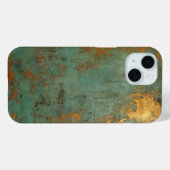 Coques Case-Mate iPhone Patina de cuivre métallique rustique (Verso (horizontal))