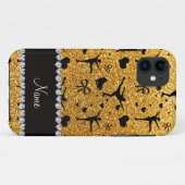 Coques Case-Mate iPhone Patinage artistique jaune nommé fait sur commande (Dos (Horizontal))