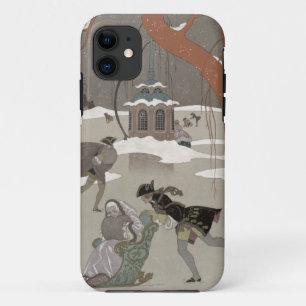 Etui iPhone Case-Mate Patinage de glace sur le lac congelé, illustratio