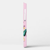 Coques Case-Mate iPhone Patins à rouleaux rétrogrades : motif rose. (Verso / Gauche)