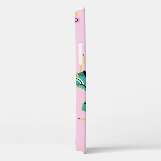 Coques Case-Mate iPhone Patins à rouleaux rétrogrades : motif rose. (Verso / Droite)