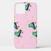 Coques Case-Mate iPhone Patins à rouleaux rétrogrades : motif rose. (Verso)