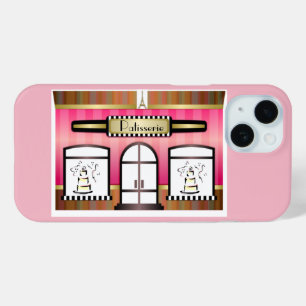 Coque Pour iPhone 15 Pâtisserie française rose Paris