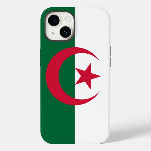 Coques Case-Mate iPhone Patriotique Apple 14 Coque-Mate, drapeau d'Algérie (Verso)