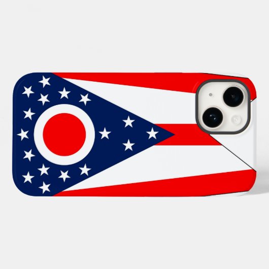 Coques Case-Mate iPhone Patriotique Apple iPhone 14 Coque-Mate, Ohio Drape (Verso (horizontal))