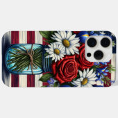 Coques Case-Mate iPhone Patriotique, floral en détresse (Verso (horizontal))