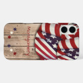 Coques Case-Mate iPhone Patriotique USA Couleur Bund sur clôture en bois (Verso (horizontal))
