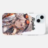 Coques Case-Mate iPhone Patron de fille, style anime (Verso (horizontal))