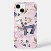 Coques Case-Mate iPhone Patron de fille tiré à la main (Verso)