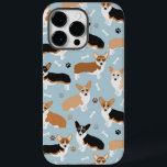 Coque Pour Pour iPhone 14 Pro Max Patrouilles et os de Chiens de Corgi<br><div class="desc">Chiens Corgi mignons aux couleurs fawn,  rouge et tricot avec empreintes de pattes et os de chien motif.</div>