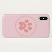Coques Case-Mate iPhone Patte de animal mignon avec des coeurs (Dos (Horizontal))