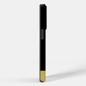 Coques Case-Mate iPhone Patte de chien brillante en or sur fond noir (Verso / Droite)