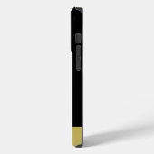 Coques Case-Mate iPhone Patte de chien brillante en or sur fond noir (Verso / Gauche)
