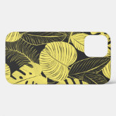 Coques Case-Mate iPhone Patte Tropicale Noir Jaune Deux Tons (Verso (horizontal))