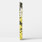 Coques Case-Mate iPhone Patte Tropicale Noir Jaune Deux Tons (Verso / Gauche)