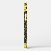 Coques Case-Mate iPhone Patte Tropicale Noir Jaune Deux Tons (Verso / Droite)