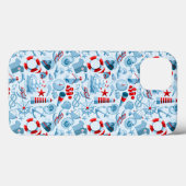 Coques Case-Mate iPhone Patteries bleues rouges nautical (Verso (horizontal))