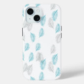 Coques Case-Mate iPhone Pattern Blue & Gray Leaves (Verso)