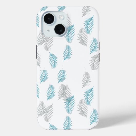 Coques Case-Mate iPhone Pattern Blue & Gray Leaves (Verso)