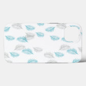 Coques Case-Mate iPhone Pattern Blue & Gray Leaves (Verso (horizontal))