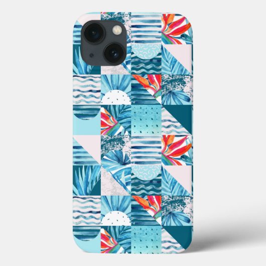 Coques Case-Mate iPhone Pattern de Tropical Teal Geometric Abstract (Verso)