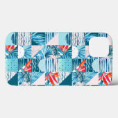 Coques Case-Mate iPhone Pattern de Tropical Teal Geometric Abstract (Verso (horizontal))
