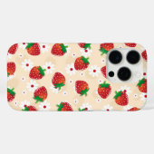 Coques Case-Mate iPhone Pattern featuring strawberries and white flowers (Verso (horizontal))