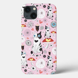 Case-Mate iPhone Case pattern of cats and flowers