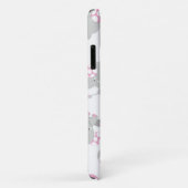 Coques Case-Mate iPhone Pattern of Elephants, Cute Elephants - Pink Gray (Dos/Droite)