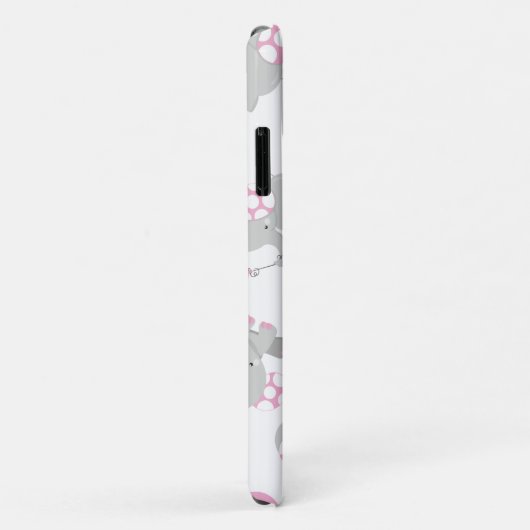 Coques Case-Mate iPhone Pattern of Elephants, Cute Elephants - Pink Gray (Dos/Droite)