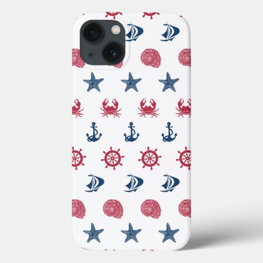 Coques Case-Mate iPhone Pattern rouge blanc et bleu (Verso)