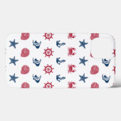 Coques Case-Mate iPhone Pattern rouge blanc et bleu (Verso (horizontal))