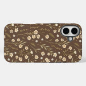 Coques Case-Mate iPhone Pattern Wildflowers Brown Background (Verso (horizontal))