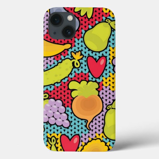 Coques Case-Mate iPhone Pattern with fruits and vegetables (Verso)