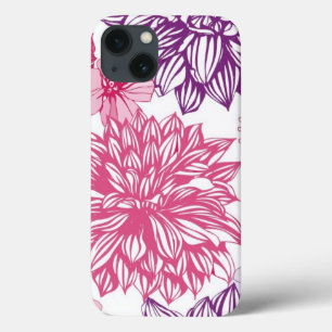 Case-Mate iPhone Case Pattern with pink asters and dahlia