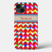 Coques Case-Mate iPhone patterned red-chevron personalized (Verso)