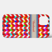 Coques Case-Mate iPhone patterned red-chevron personalized (Verso (horizontal))