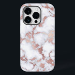 Coque Pour iPhone 14 Pro Patterns de Chic Rose Gold White Marble Stone<br><div class="desc">Moderne, chic, élégant et girly faux imprimé rose or et blanc simple motif en marbre de pierre. ***REMARQUE IMPORTANTE DE CONCEPTION : Pour toute demande de conception personnalisée, comme les demandes de produit assorties, les changements de couleur, les changements de placement ou toute autre demande de modification, veuillez cliquer sur...</div>
