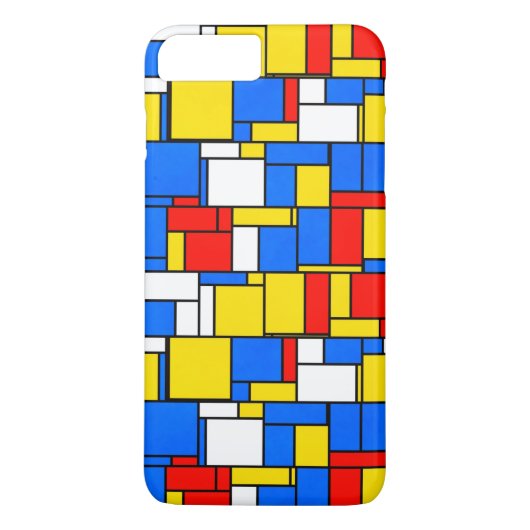 Coques Case-Mate iPhone Patters de Mondrian Inspecred Style Red Blue Yello (Dos)