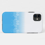 Coques Case-Mate iPhone Pattes bleues et blanches avec fond de papier jour (Dos (Horizontal))