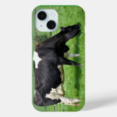 Coques Case-Mate iPhone Pâturage de la vache Holstein dans le pâturage (Verso)