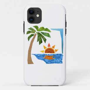Coque iPhone 11 Paume, Sun et mer