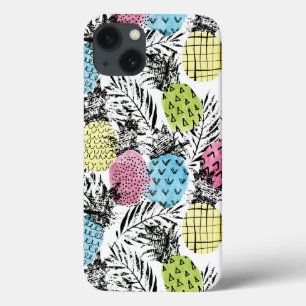iPhone 13 Coque Paumes de grunge d'ananas