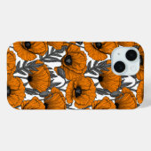Coques Case-Mate iPhone Pavot orange sur blanc (Verso (horizontal))