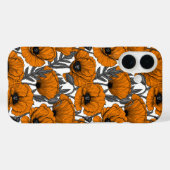 Coques Case-Mate iPhone Pavot orange sur blanc (Verso (horizontal))