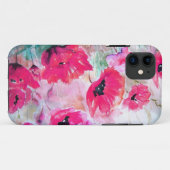 Coques Case-Mate iPhone Pavot rose aquarelle. (Dos (Horizontal))