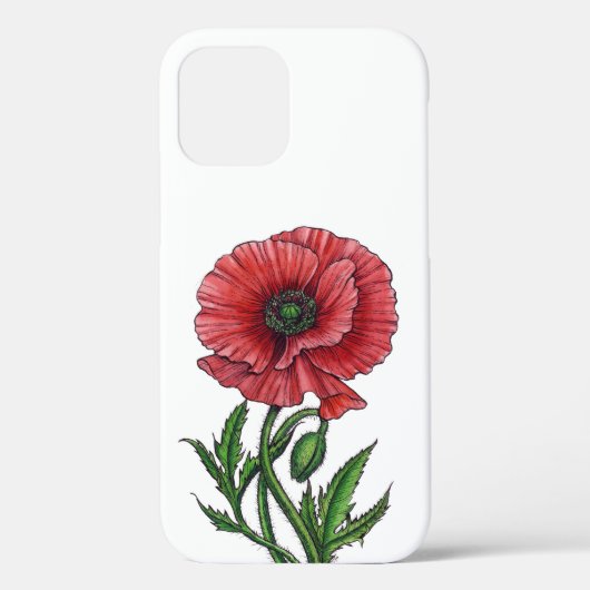 Coques Case-Mate iPhone Pavot rouge, aquarelle et encre (Verso)