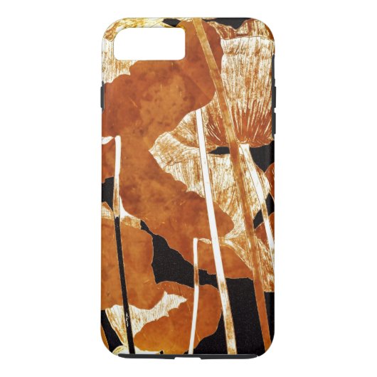 Coques Case-Mate iPhone Pavots Artsy d'or de conception florale sur le (Dos)
